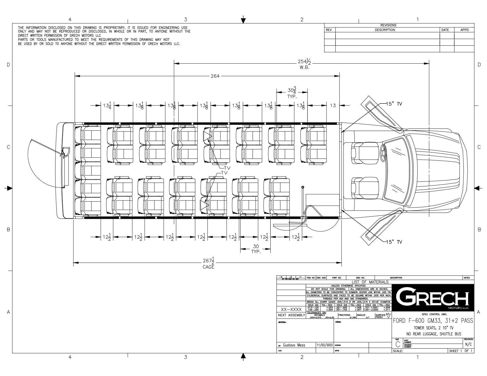 Floor Plan GM33 32 Passengers