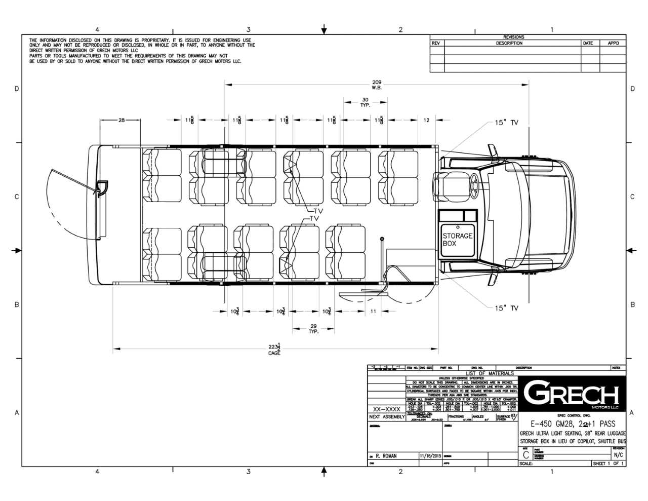 Floor Plan GM28 Luxury Bus